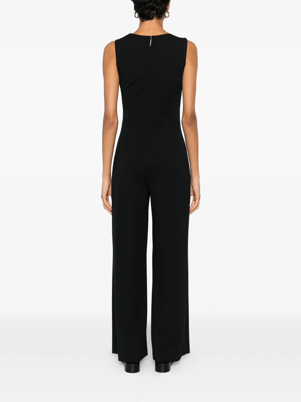 Calvin Klein Black Scuba Crepe Sleeveless Jumpsuit Zwart