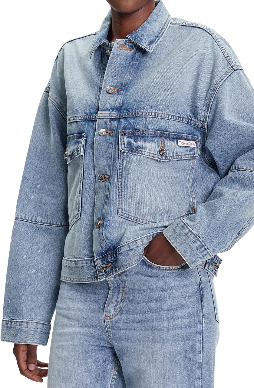 Calvin Klein Coats Light Denim Blauw