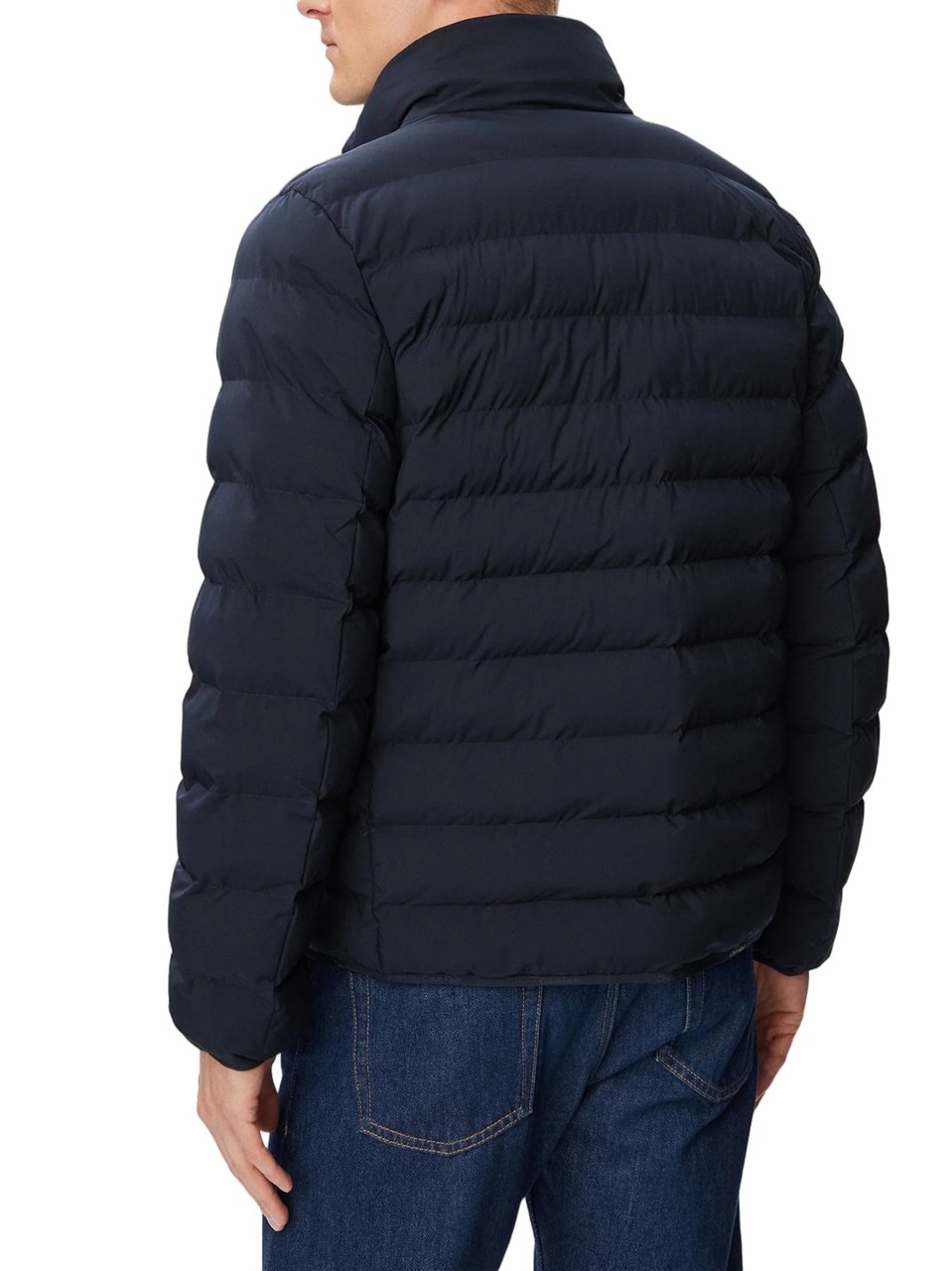 Calvin Klein Lightweight Quilted Puffer Jacket with High Collar and Subtle Branding Zwart