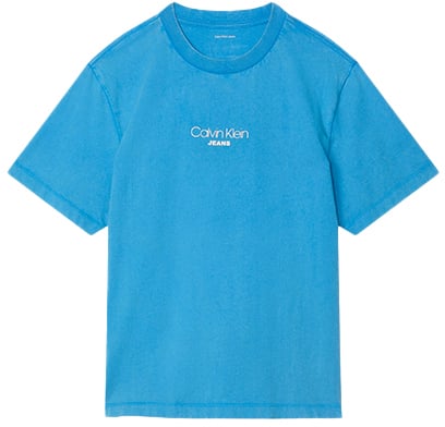 Calvin Klein Jeans SS 20S Acid Wash Graphic Crewneck Blauw