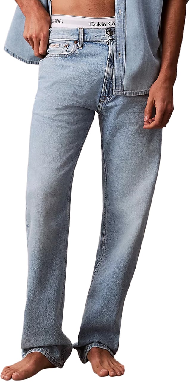 Calvin Klein Trousers Light Denim Blauw