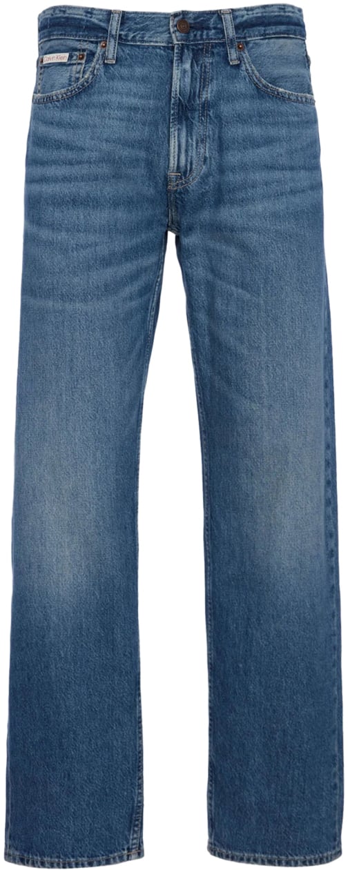 Calvin Klein Trousers Denim Medio Blauw