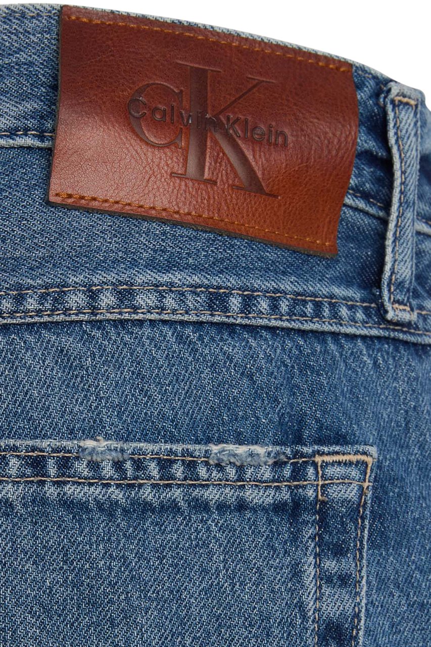 Calvin Klein Trousers Denim Medio Blauw