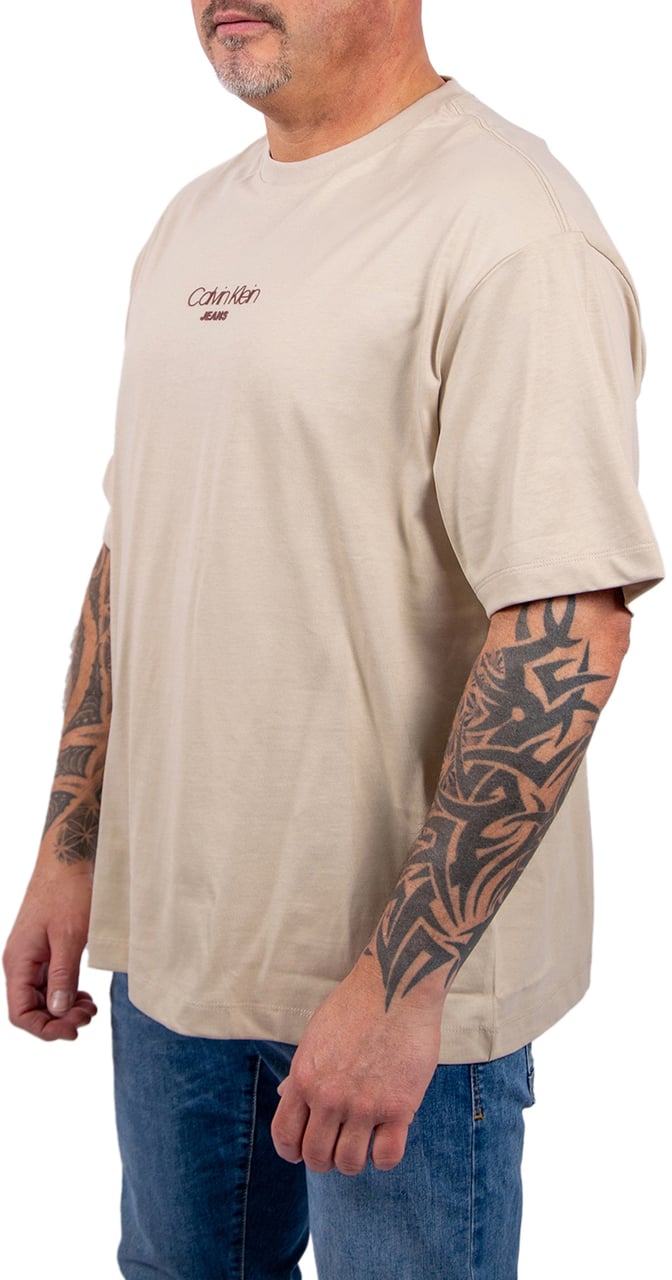 Calvin Klein Jeans Relaxed Fit CKJ Graphic Tee Beige