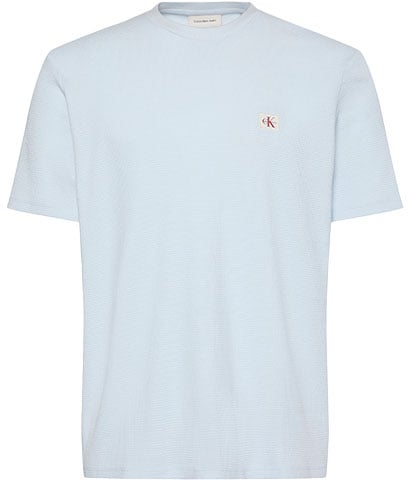 Calvin Klein Jeans SS Waffle Badge Crewneck Tee Blauw