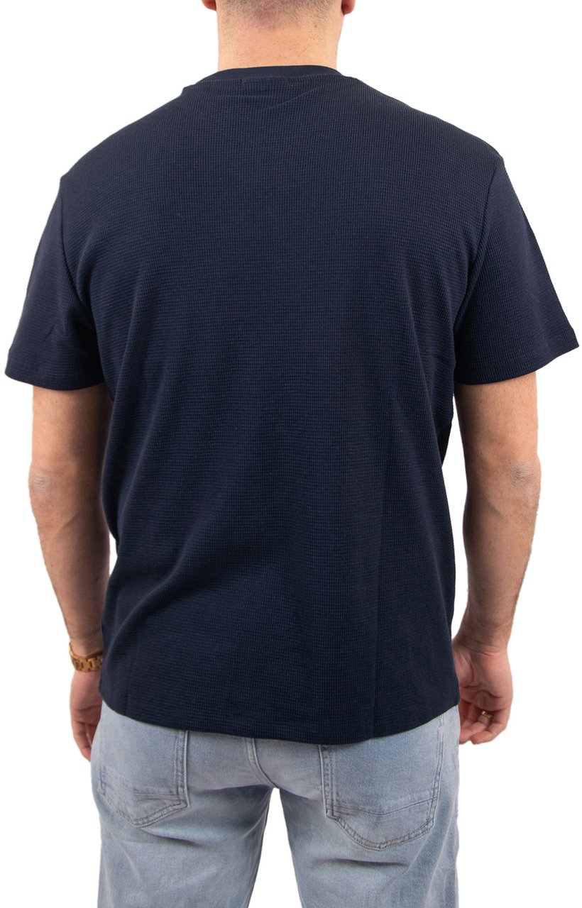 Calvin Klein Jeans SS Waffle Badge Crewneck Tee Blauw