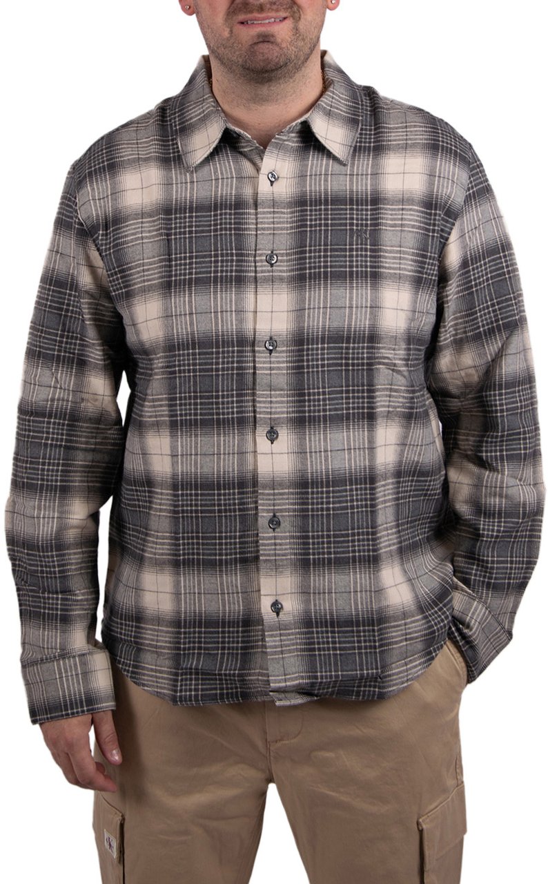 Calvin Klein Jeans LS Brushed plaid Easy Shirt Beige
