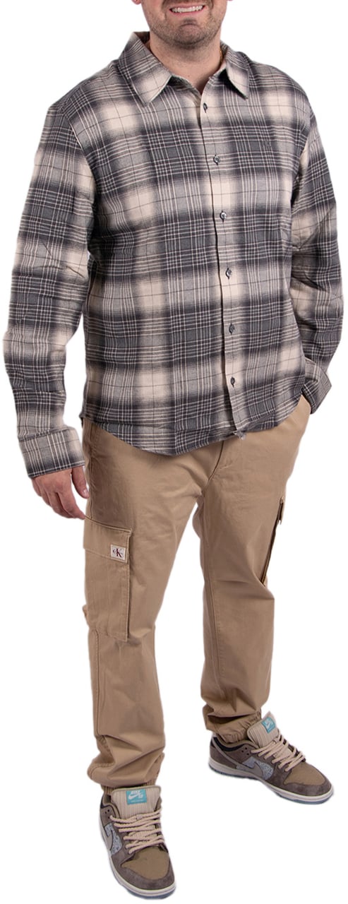 Calvin Klein Jeans LS Brushed plaid Easy Shirt Beige