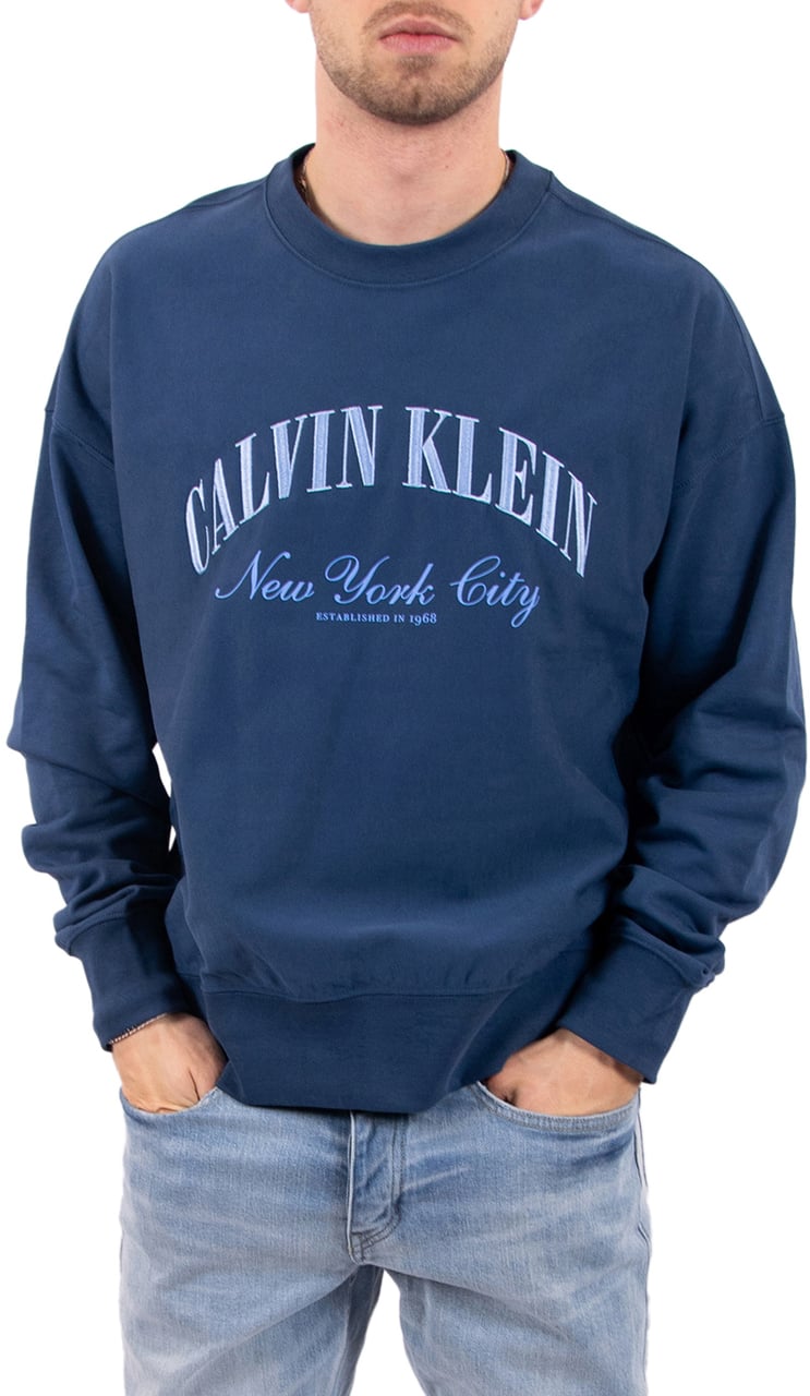 Calvin Klein Jeans LS Premium Terry Calvin Collegiate Blauw