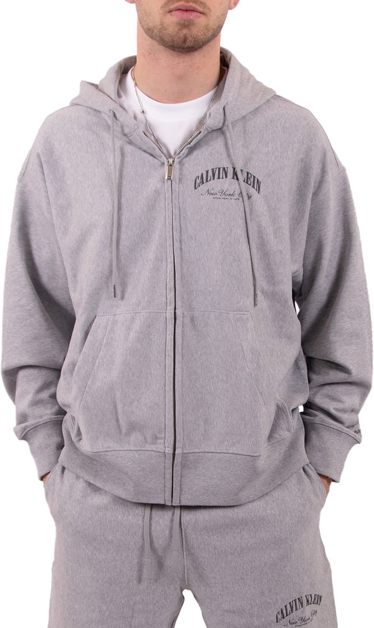 Calvin Klein Jeans LS Premium Terry Calvin Collegiate Grijs