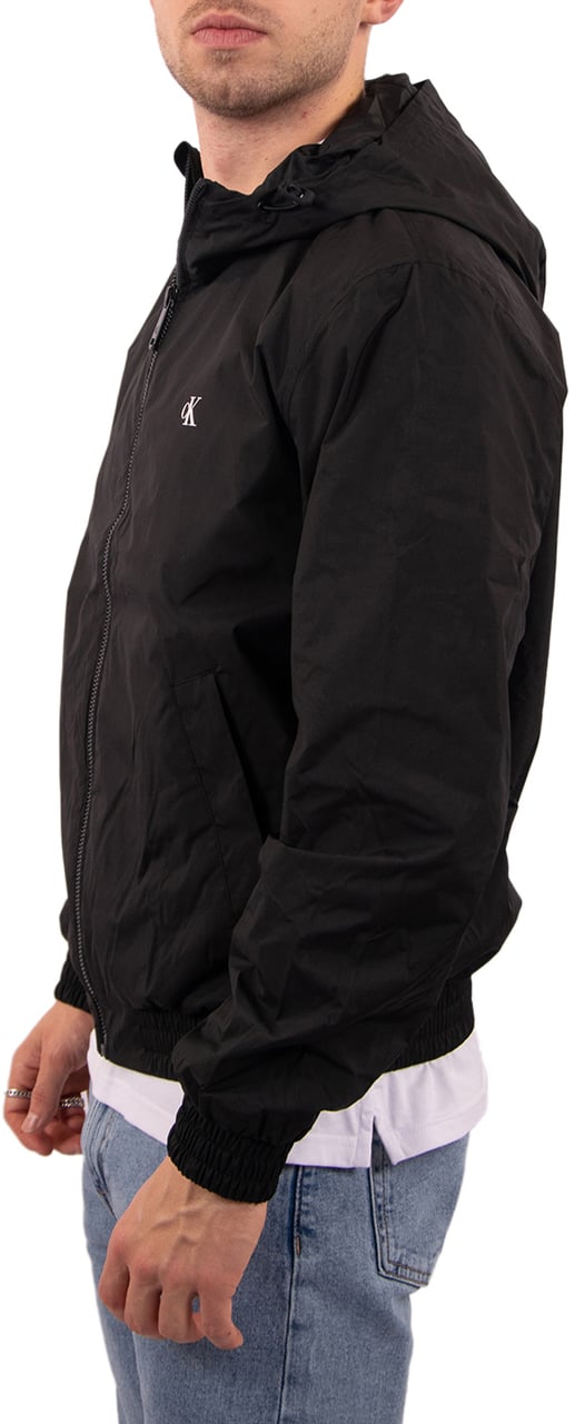 Calvin Klein Jeans LS Hooded Nylon Harrington Jacket Zwart