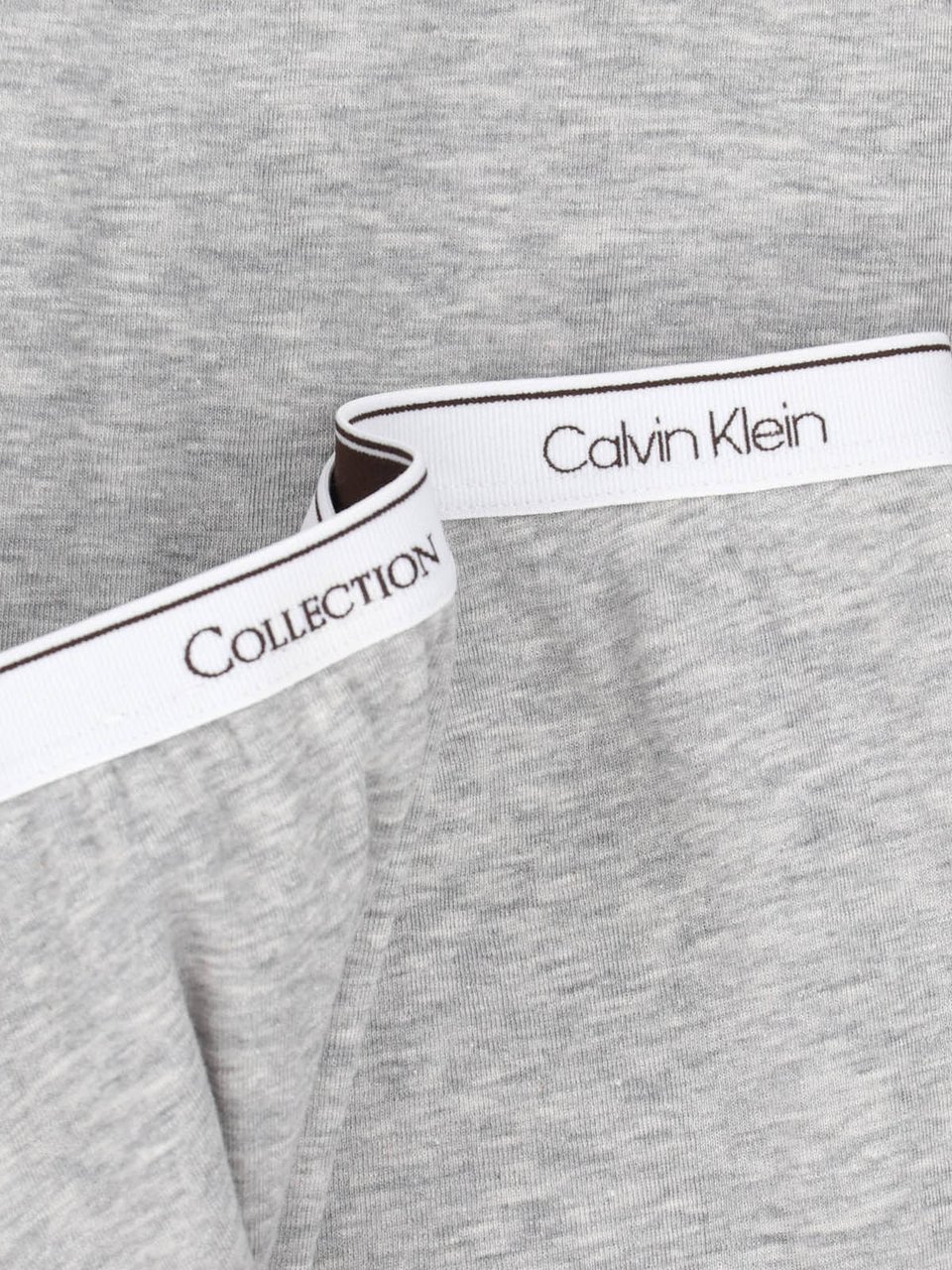 Calvin Klein Grey Slim Tapered Elastic Waistband Trousers Grijs