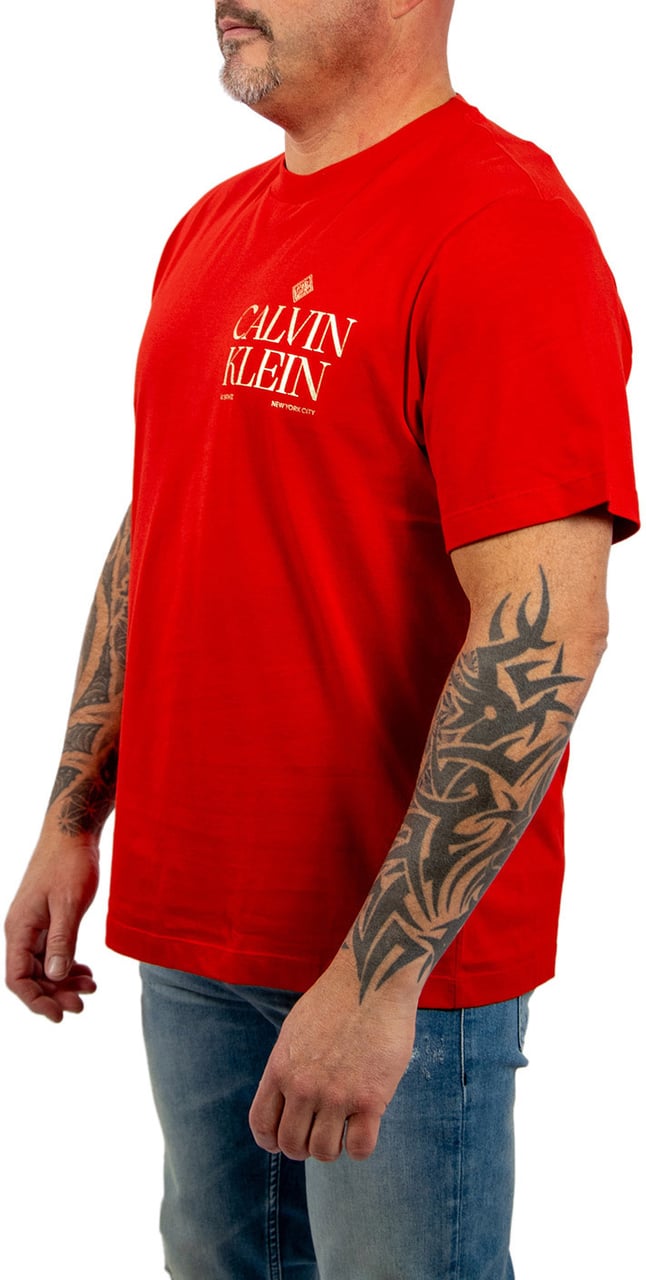 Calvin Klein Jeans Calvin Roses Graphic Tee Rood