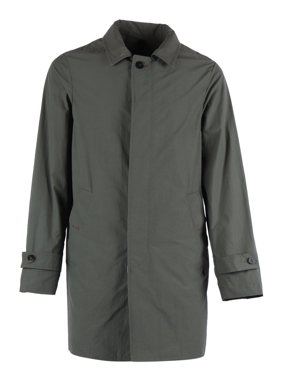 Camplin Concealed Button Mid Length Coat Grijs