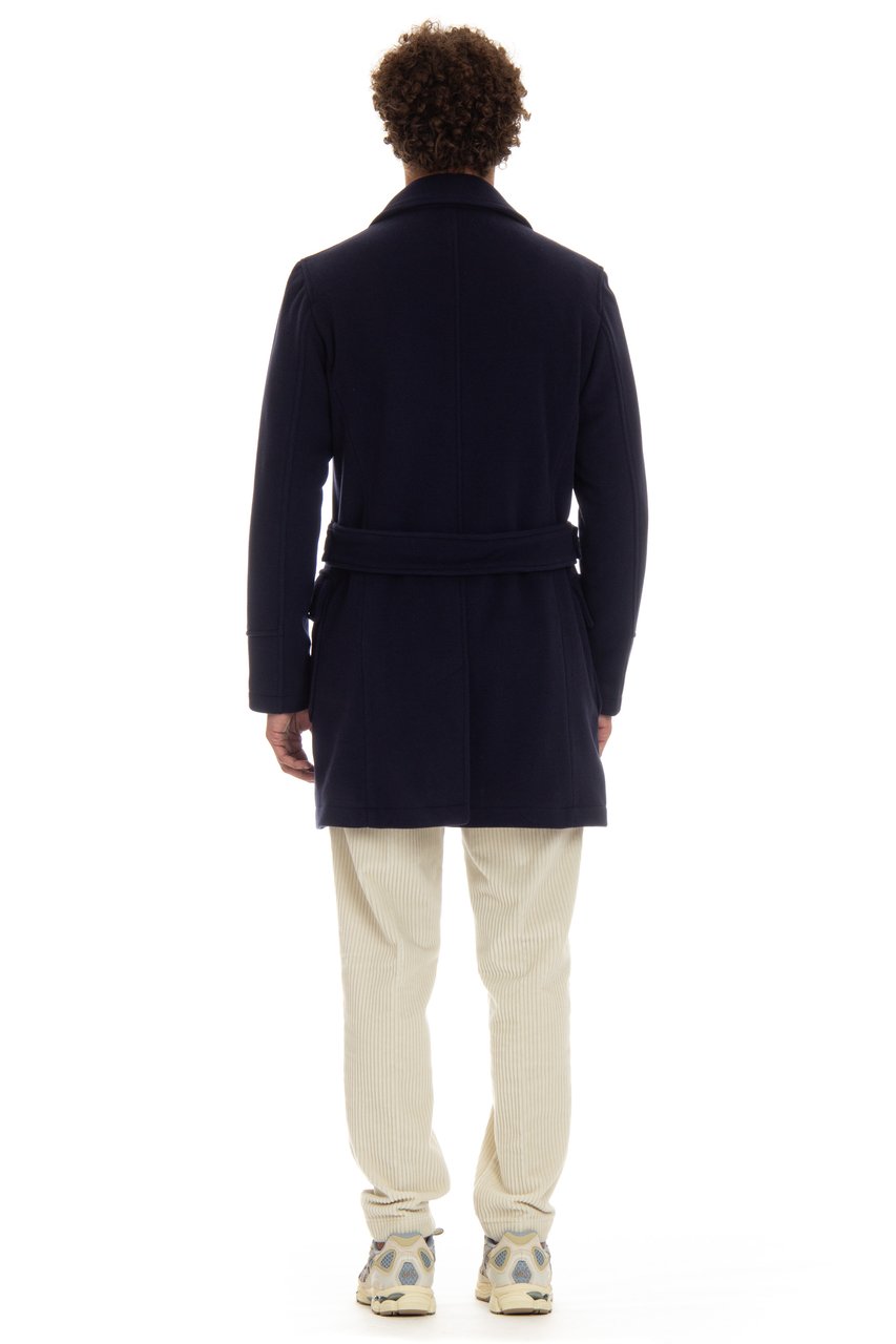 Camplin Long Wool Blend Peacoat Zwart