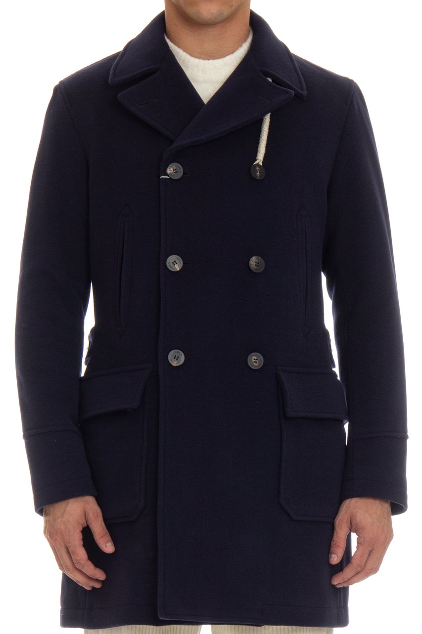 Camplin Long Wool Blend Peacoat Zwart