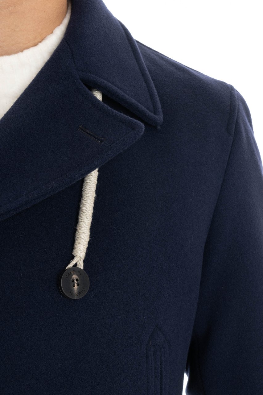 Camplin Long Wool Blend Peacoat Zwart