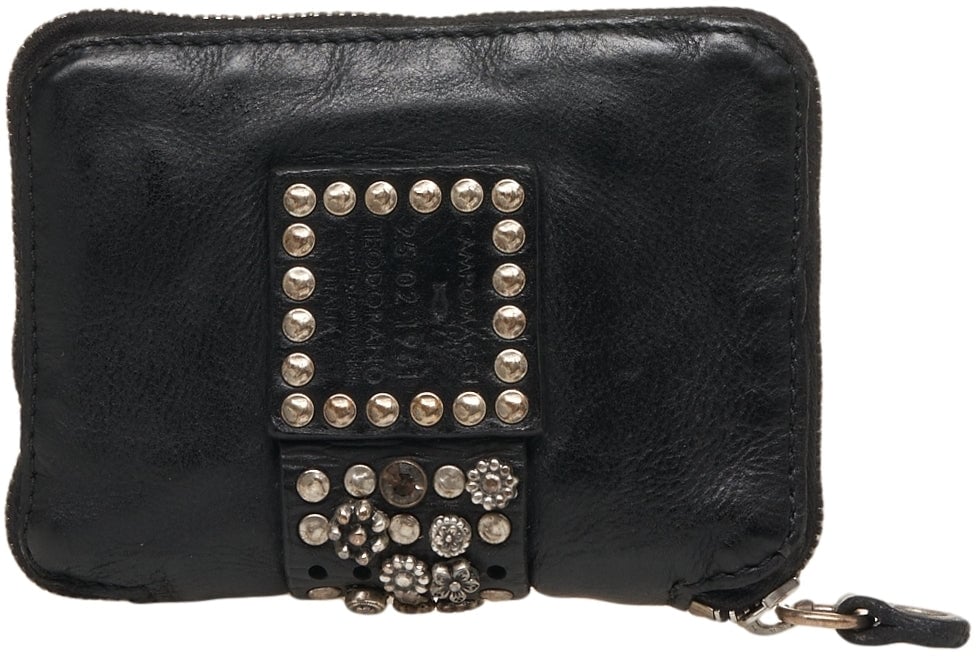 Campomaggi Leather wallet with stud detail Bruin