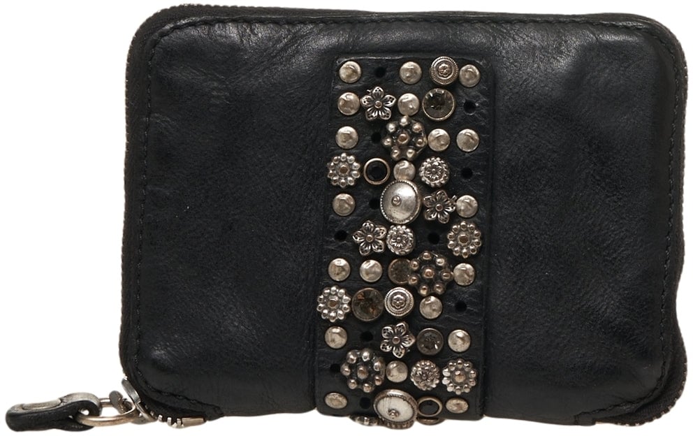 Campomaggi Leather wallet with stud detail Bruin
