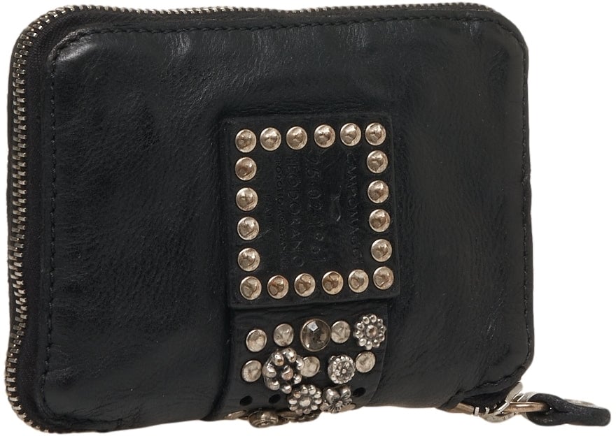 Campomaggi Leather wallet with stud detail Bruin