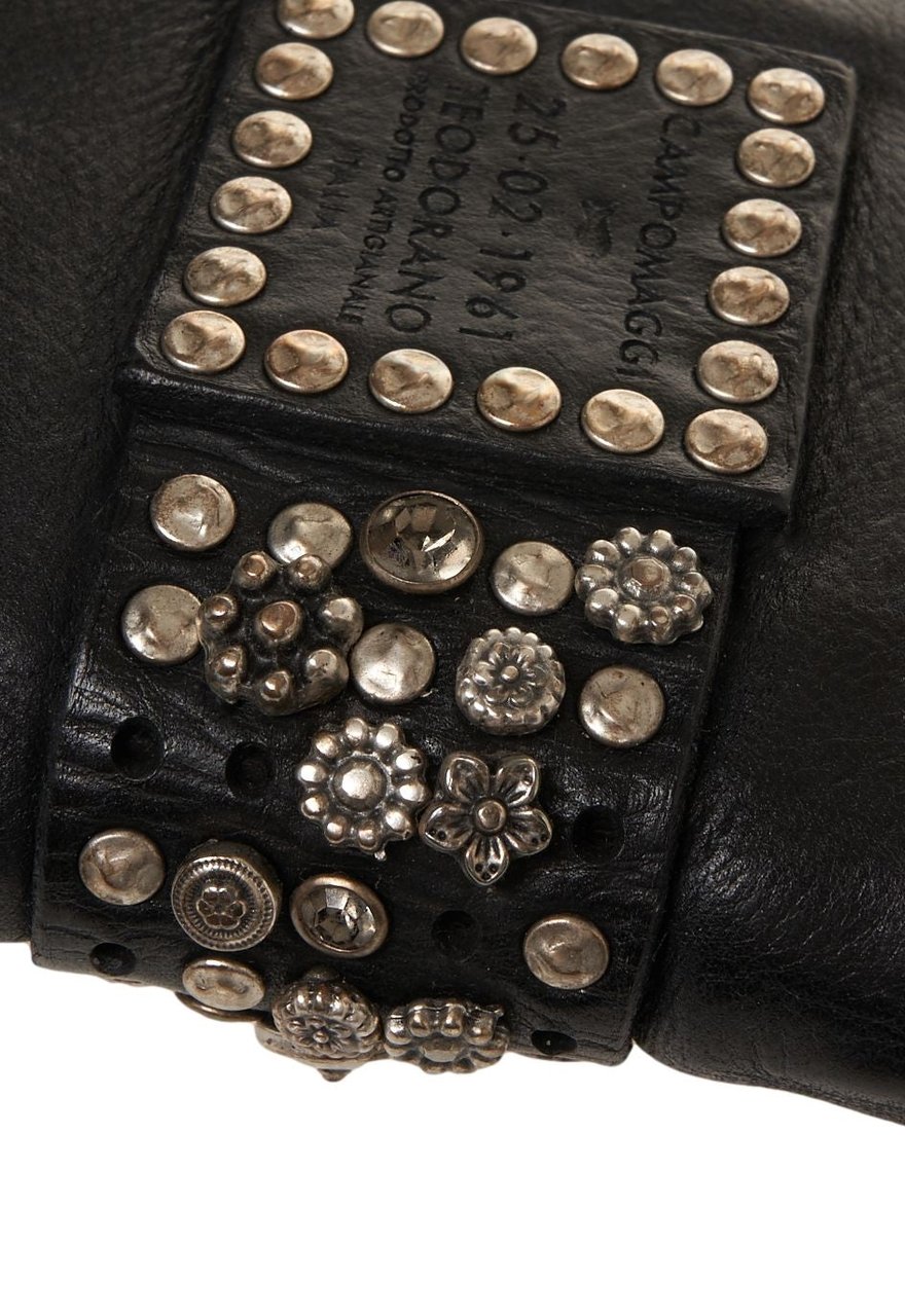 Campomaggi Leather wallet with stud detail Bruin