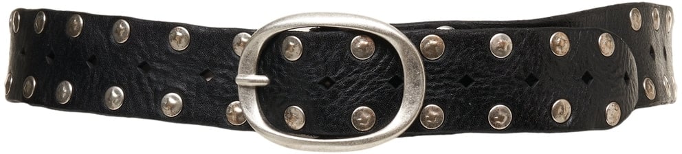 Campomaggi Leather belt with studs Zwart