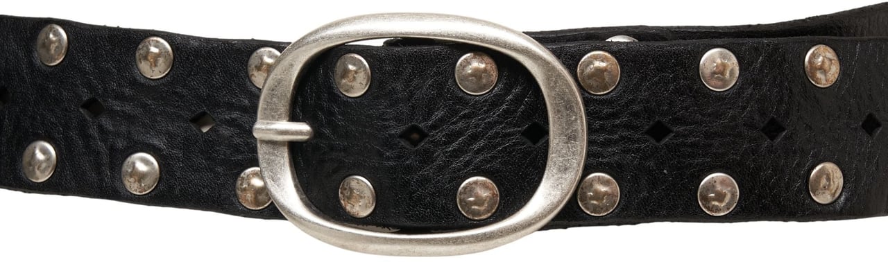Campomaggi Leather belt with studs Zwart