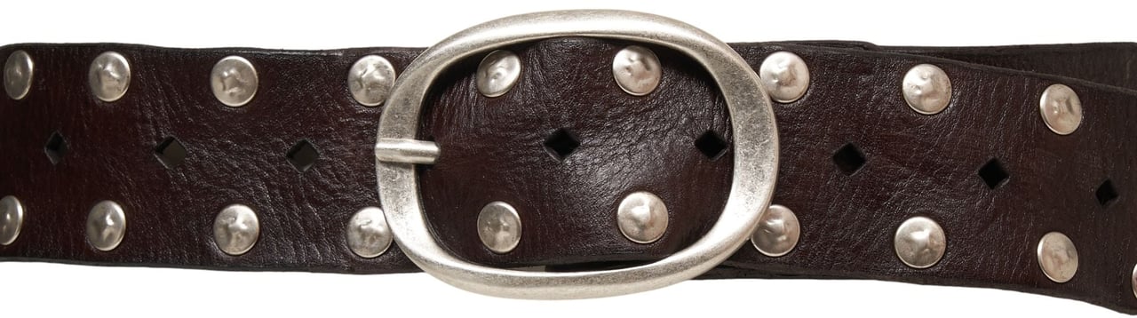 Campomaggi Leather belt with studs Bruin