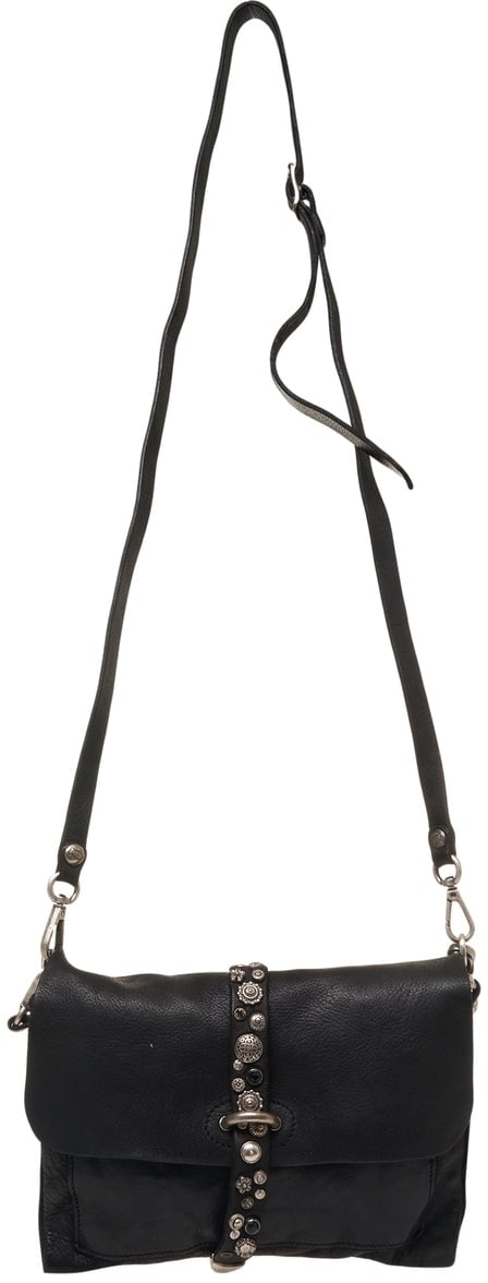 Campomaggi Shoulder bag with stud detail Zwart