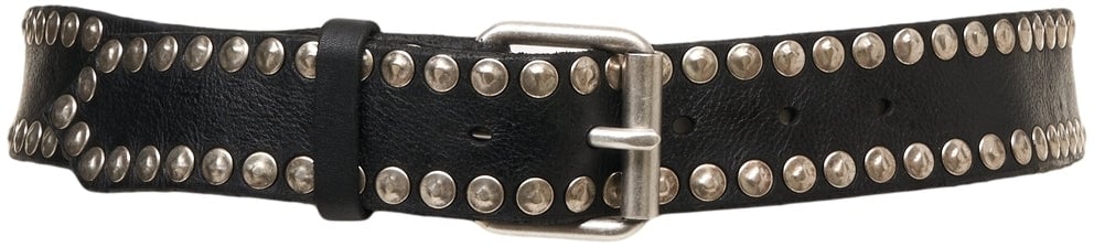 Campomaggi Leather belt with stud details Zwart
