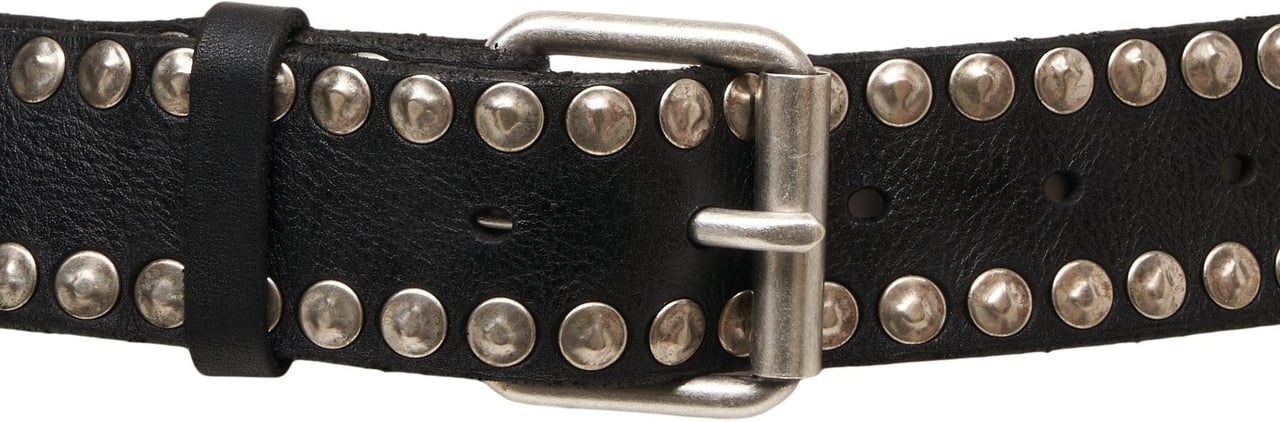 Campomaggi Leather belt with stud details Zwart