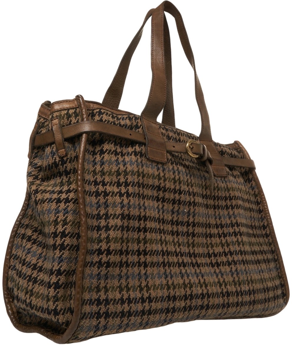Campomaggi Shopper with houndstooth pattern Bruin