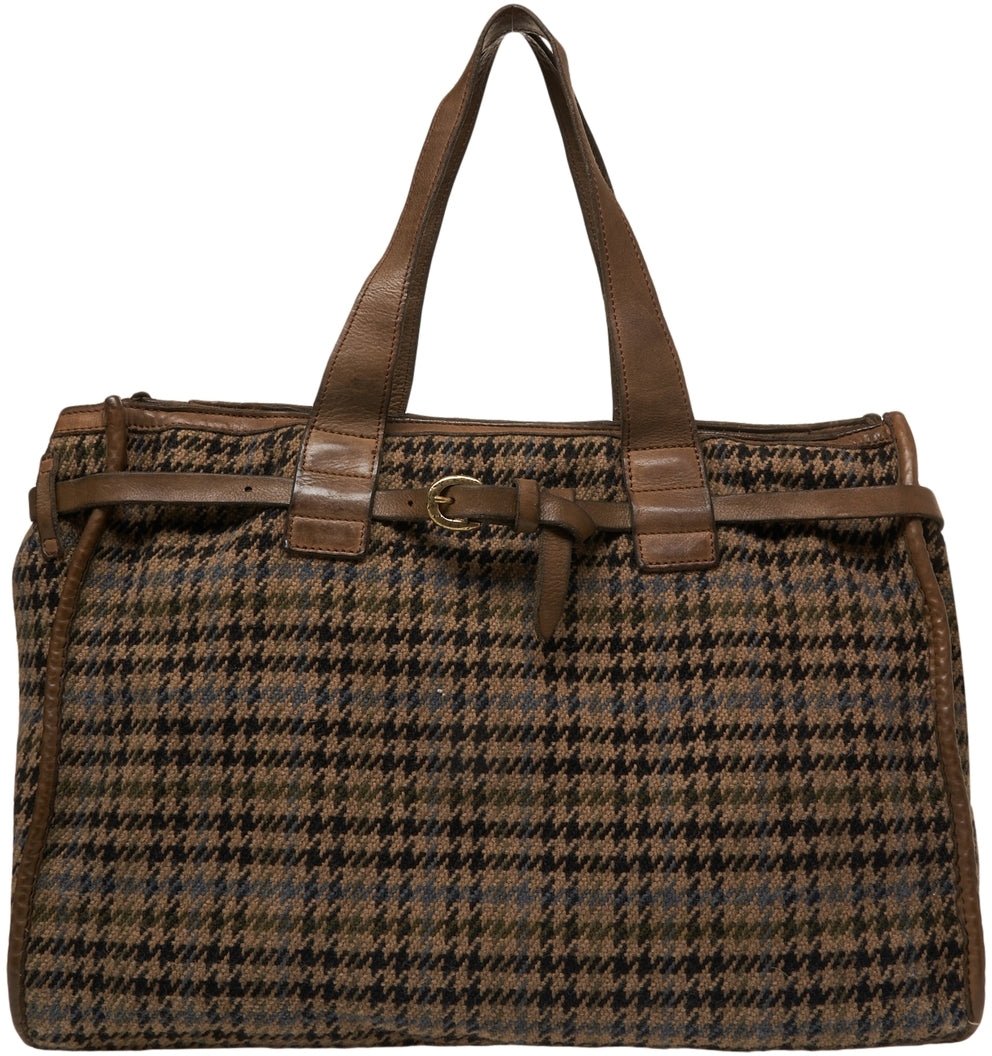 Campomaggi Shopper with houndstooth pattern Bruin