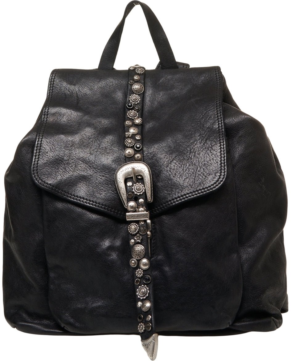 Campomaggi Backpack with stud detail Zwart