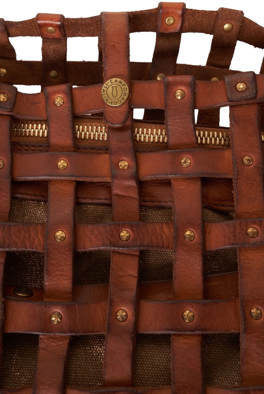 Campomaggi Leather shopper Bruin