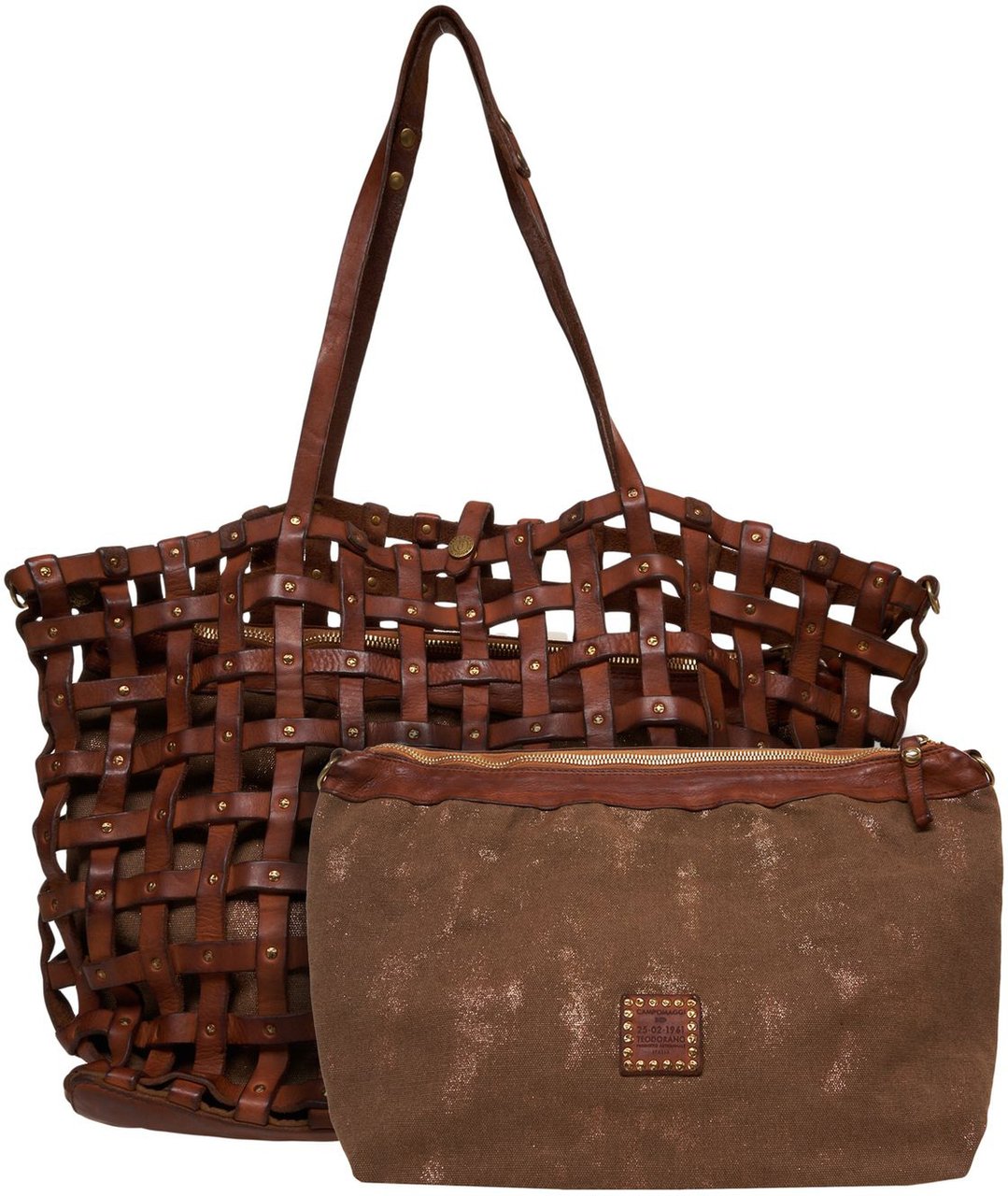 Campomaggi Leather shopper Bruin