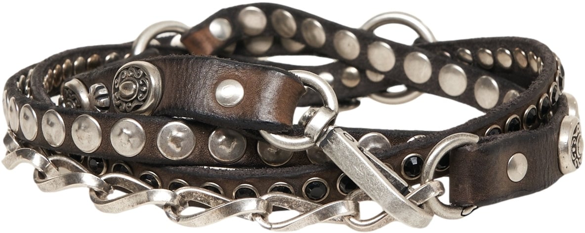 Campomaggi Belt with studs Grijs