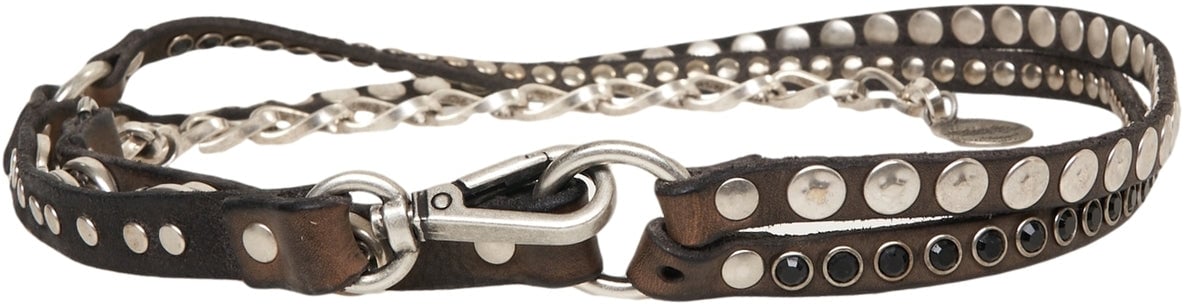 Campomaggi Belt with studs Grijs