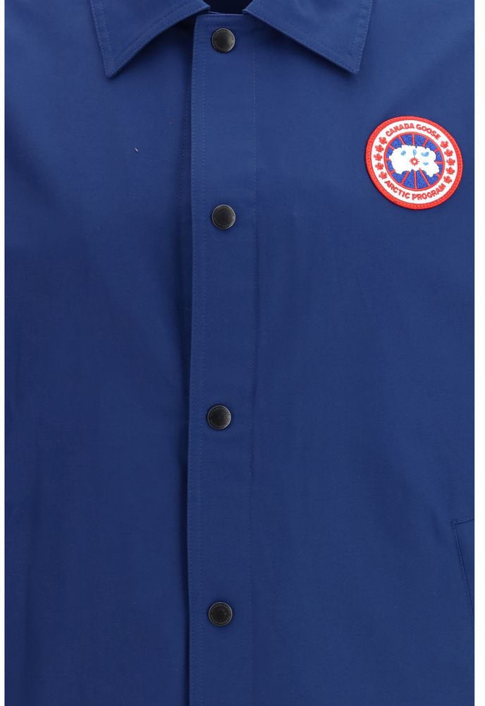 Canada Goose Coach-Style Jacket with Snap-Button Closure and Embroidered Patch Groen
