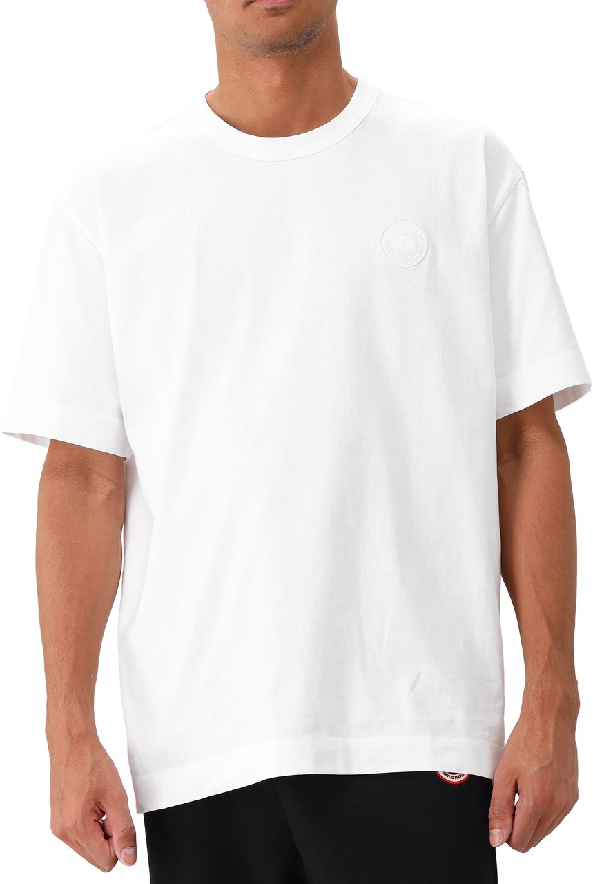 Canada Goose Canada Goose T-shirt Wit Gladstone Embroidered Disc White Groen