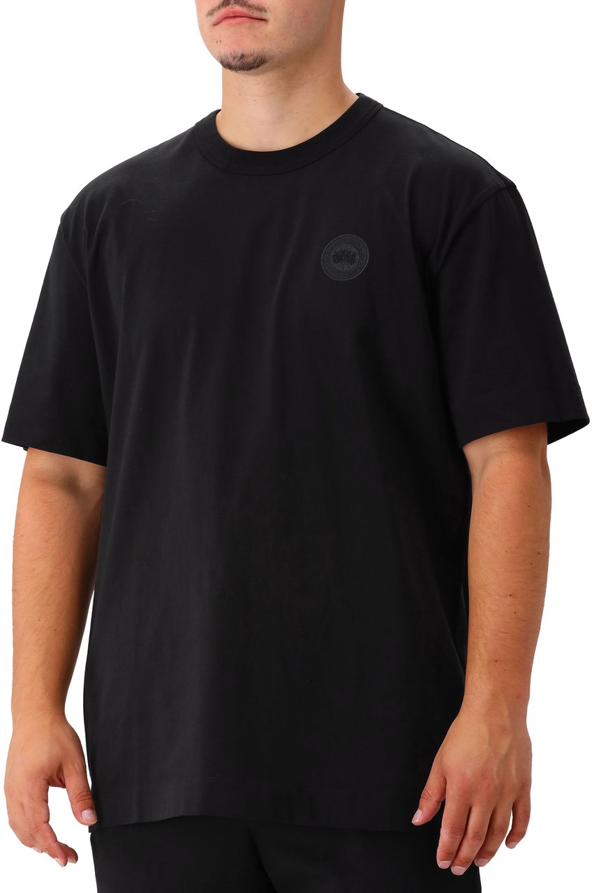 Canada Goose Canada Goose T-shirt Zwart Gladstone Embroidered Disc Noir Zwart