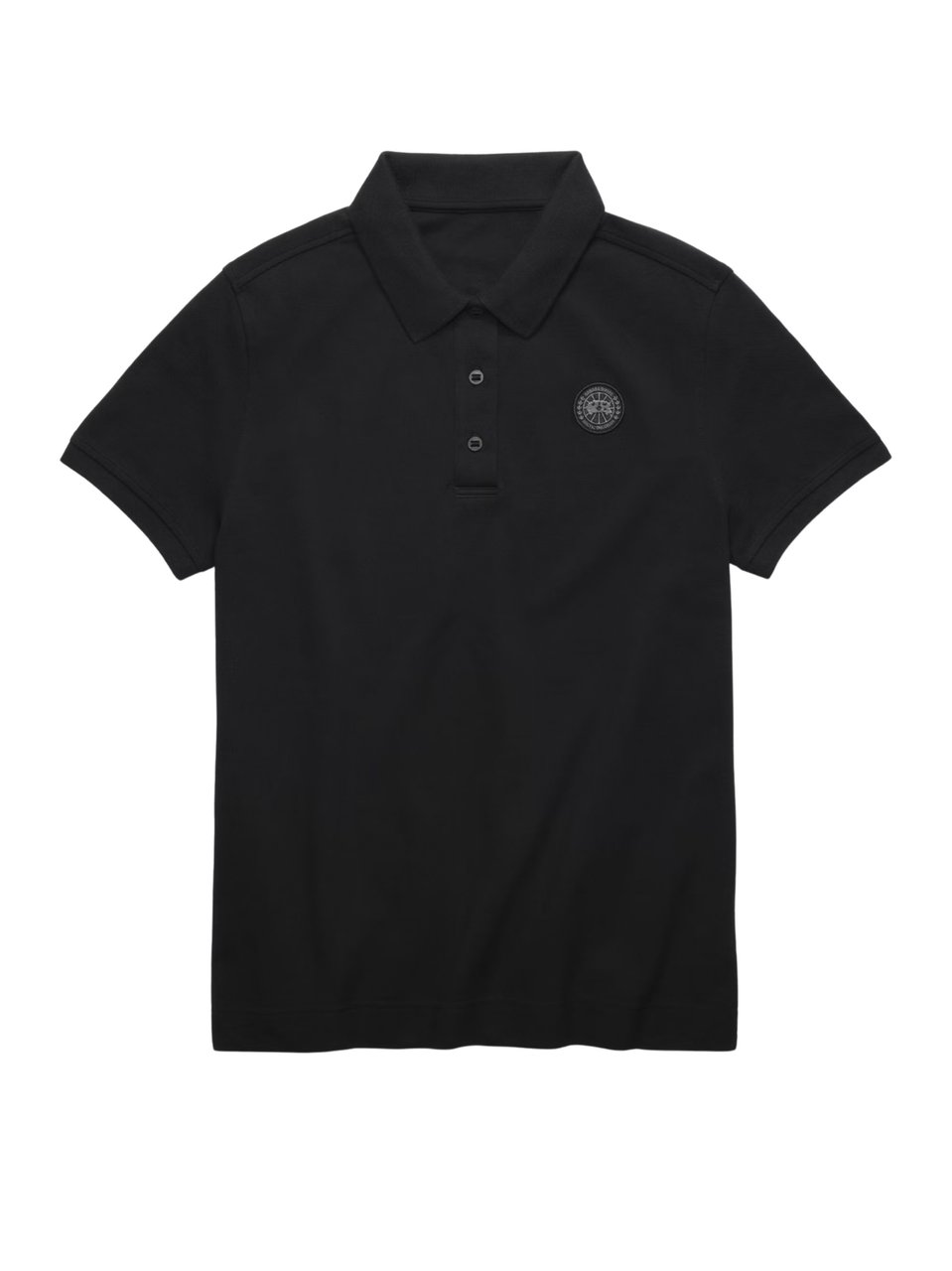 Canada Goose Black Almira Tonal Badge Polo Shirt Zwart