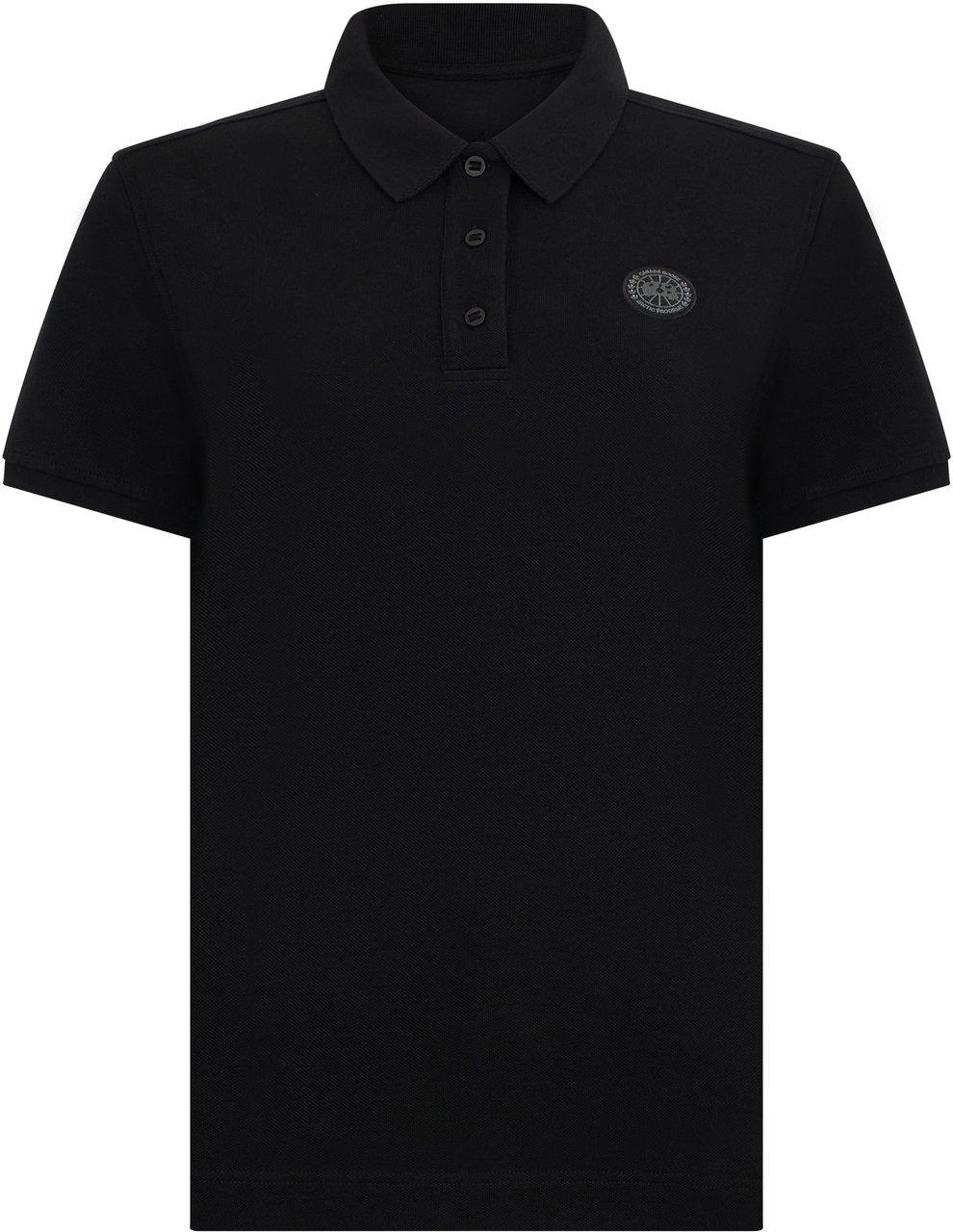 Canada Goose Black cotton polo with elegant logo Zwart