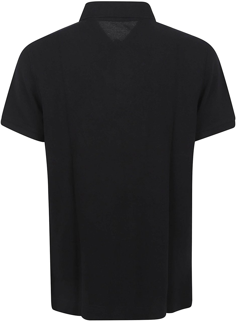 Canada Goose Black Polo Shirt with Ribbed Collar and Iconic Logo Patch Zwart