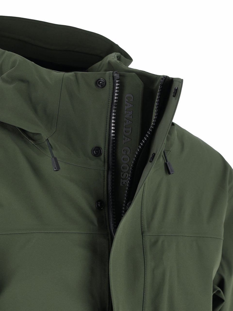 Canada Goose Olive Green Minimalist Jacket with Adjustable Cuffs Groen