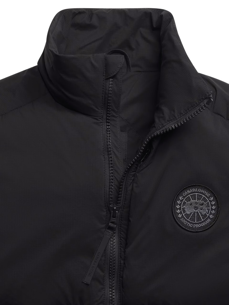 Canada Goose Padded Black Vest with High Collar Zwart
