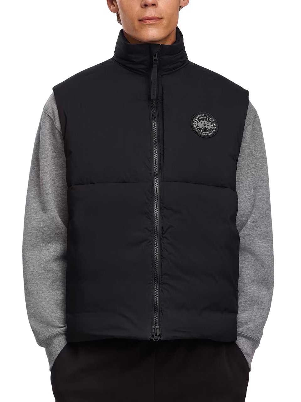 Canada Goose Padded Black Vest with High Collar Zwart