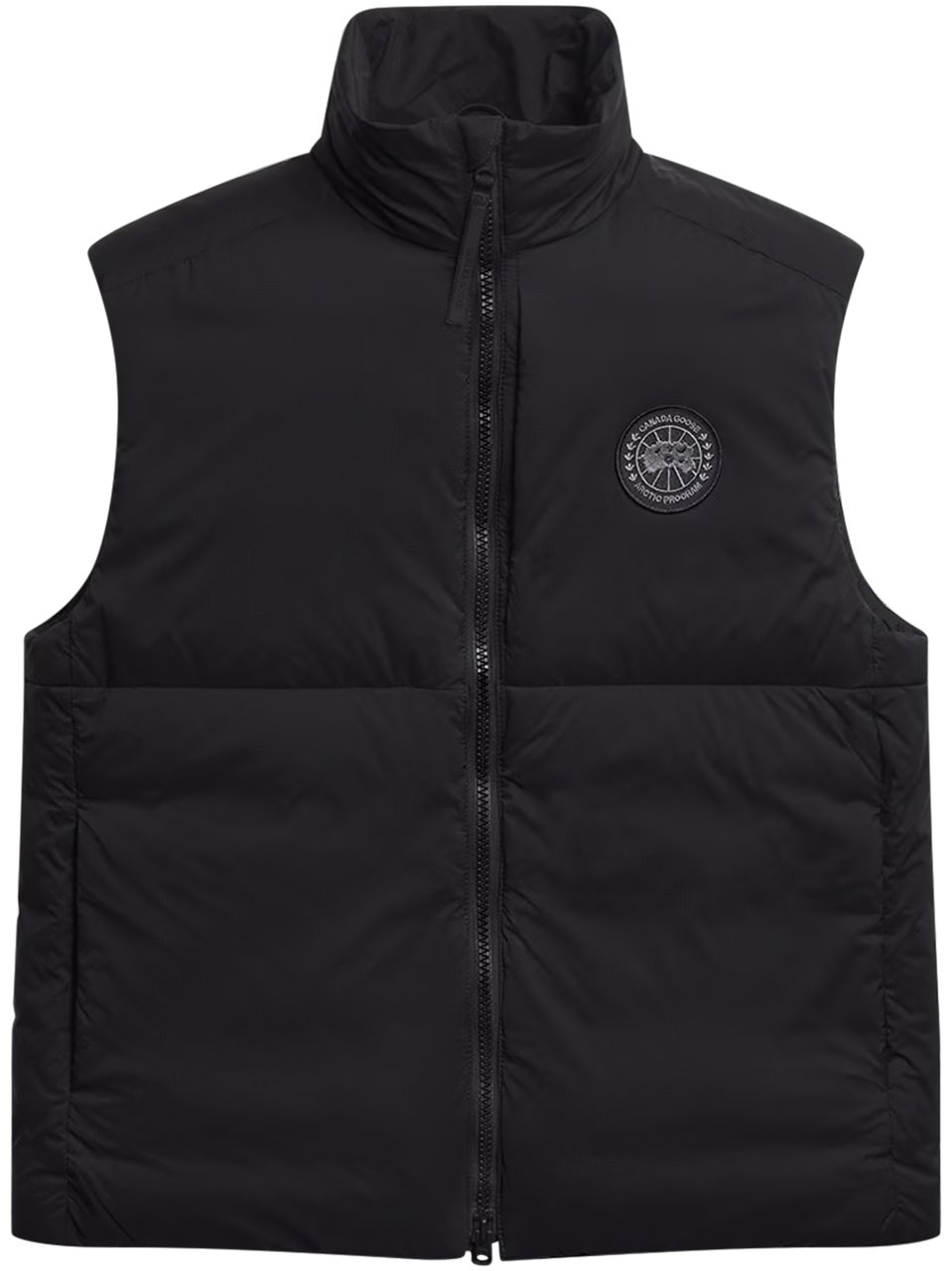 Canada Goose Padded Black Vest with High Collar Zwart