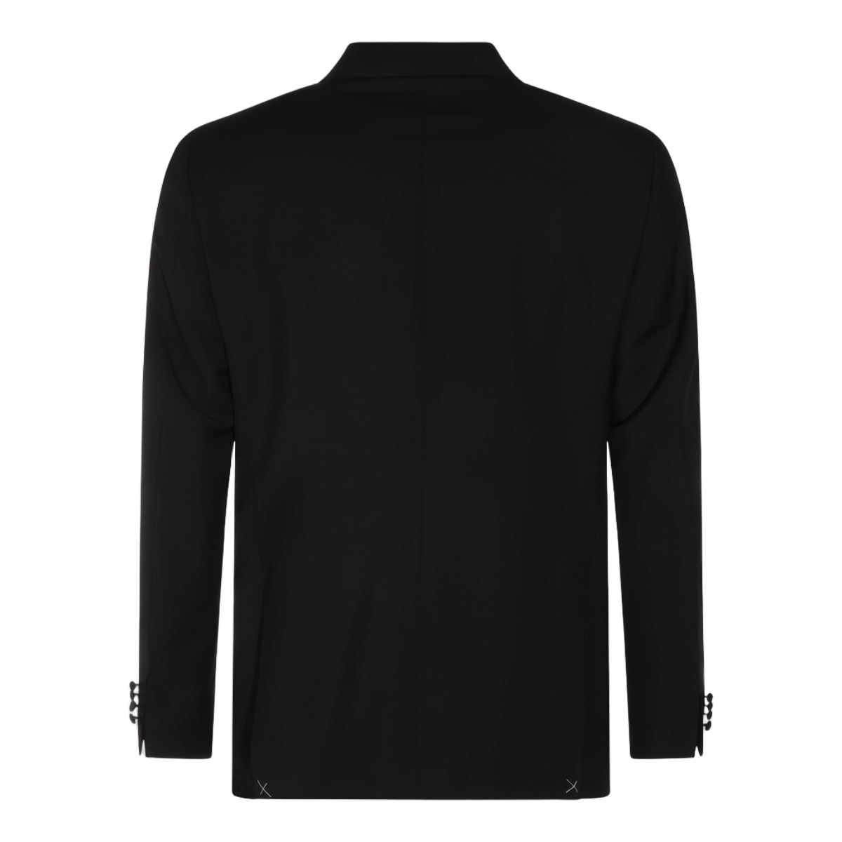 Canali Double-Breasted Black Suit with Peak Lapels Zwart