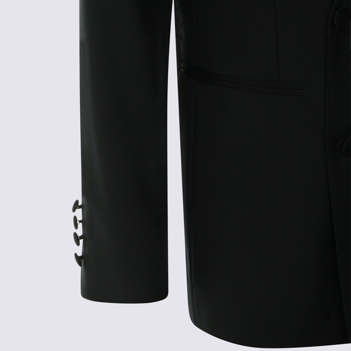 Canali Double-Breasted Black Blazer with Peak Lapels Zwart